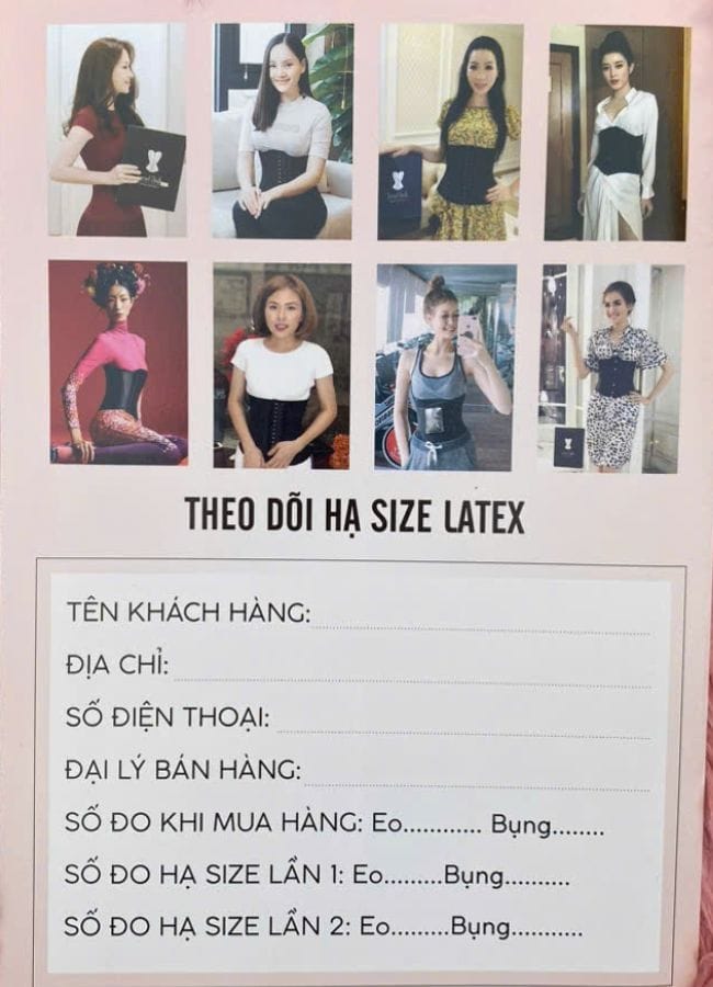 Phiếu hạ size corset chuẩn
